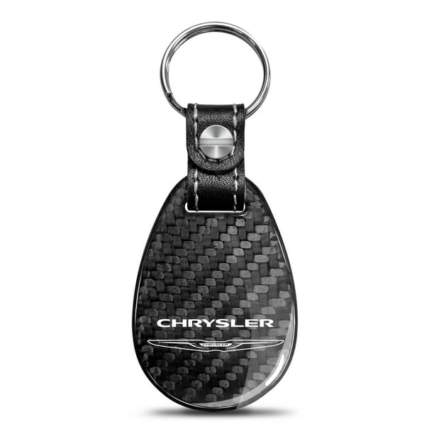 Black PU Leather Drop Keyring For Chrysler Car Logo Key Ring Keychain Gift